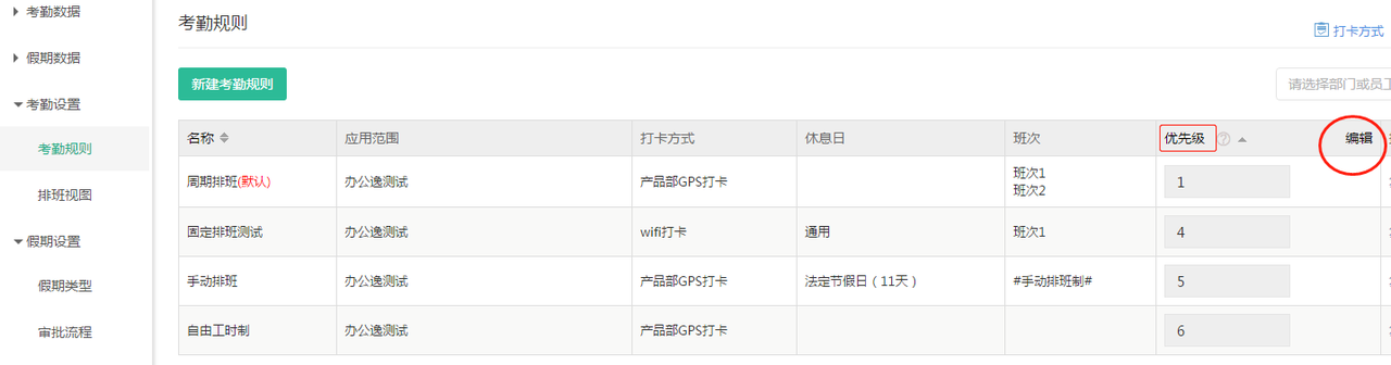 考勤规则